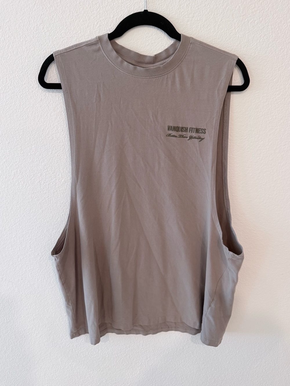 Vanquish Sleeveless Muscle Tank in Taupe